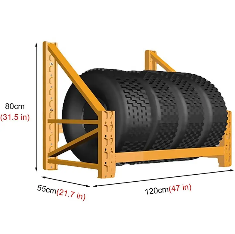 Suporte grande para montagem em parede, suporte para pneus de carro, suporte para armazenamento de pneus, com exibição para rodas de reposição