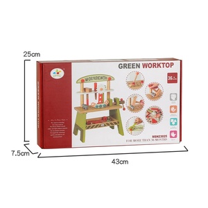 Table à outils d'établi verte incluse Playhouse en bois pour <span class=keywords><strong>enfants</strong></span> avec jouets d'entraînement manuel de capacité cérébrale modèle jouet pour <span class=keywords><strong>enfants</strong></span> - Product Image 4