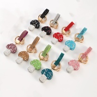 Porte-clés Champignon en Strass, Anneau de Clés en Forme de Champignon Scintillant, Charme de Sac Mignon pour Cadeau Promotionnel