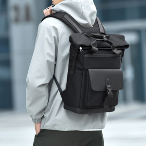 15.6" Large Waterproof Eco-Friendly Nylon Zipper Closure Portable Unisex <b>Backpack</b> Arcuate Shoulder <b>Strap</b> Large Capacity - Product Image 6