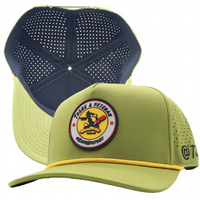 Gorra de Béisbol Personalizada de 5 Paneles con Parche de PVC y Logotipo, Gorras de Golf Impermeables con Perforaciones Cortadas a Láser, Gorra de Golf de Poliéster Verde con Cordón