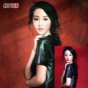 Riproduzione d'arte a olio dipinta a mano su tela, ritratto astratto, dipinto con spatola, articoli per la casa, dipinto personalizzato - Product Image 4