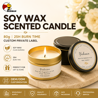 Bougie parfumée en cire de soja Beeman, boîte en métal, aromathérapie, parfum d'ambiance, 25 heures de combustion, cadeau de mariage, étiquette privée personnalisée, OEM