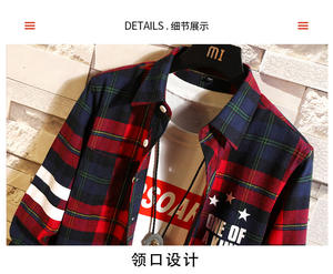 <span class=keywords><strong>Camicia</strong></span> Casual da <span class=keywords><strong>Uomo</strong></span> a Quadri, Stile Punk <span class=keywords><strong>Giapponese</strong></span> Streetwear - Product Image 4