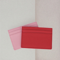 Dompet Mini Kulit Asli Vintage Tanpa Ritsleting Pria Wanita Ultra Tipis Anti RFID Tebal 4 Inci 30MM untuk Kartu Kredit