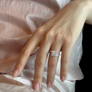 IGI Certified 1ct Princess Cut Lab Grown Diamond Engagement <b>Ring</b> 18K Solid Gold Rhodium Plated Trendy Unisex Luxury Jewelry - Product Image 4