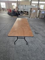 Table de banquet pliable d'extérieur en contreplaqué à prix de gros avec structure métallique