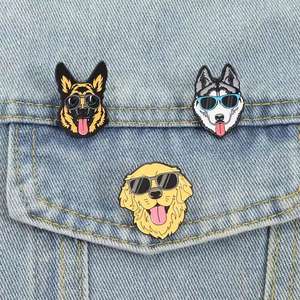 Pin de Esmalte de Aleación de Zinc con Diseño de Perro Golden Retriever, <span class=keywords><strong>Pastor</strong></span> Alemán o Husky, con Gafas de Sol, Joyería de Moda, Regalo - Product Image 4