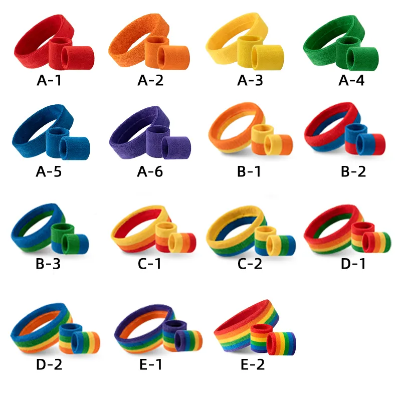 Set di braccialetti con fascia antisudore da 3 pezzi-Set di fasce antisudore per fascia sportiva in spugna per allenamento in palestra