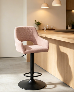 Modern luxury adjustable <b>bar</b> <b>stool</b> with black base, suitable for kitchen, counter, dining room and <b>bar</b> - Product Image 4
