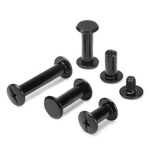 Tornillos Chicago de Cabeza Redonda con Óxido Negro, Rosca UNF, Fijaciones de Acero para Cinturones de Cuero y Encuadernación de Libros - Product Image 5