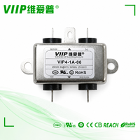 Filtre de puissance monophasé EMI RFI VIP4-1A-06(10243) 6A 115/250VAC 50-60Hz, filtre de purification de bruit CA pour système d'alimentation