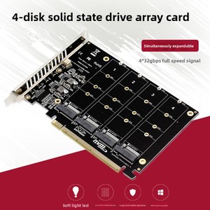 Máy tính để bàn Bo mạch chủ PCI-E X16 4 Thẻ mở rộng đĩa NVME 4 Thẻ mảng đĩa PCIE Thẻ phân chia tín hiệu mảng - Product Image 2