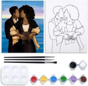 <span class=keywords><strong>Amour</strong></span> Thème Couple Toile Peinture Kit Pré-Dessiné Toile pour Adultes et Enfants pour <span class=keywords><strong>D</strong></span>écoration Intérieure et Peinture et Sip Parties - Product Image 1