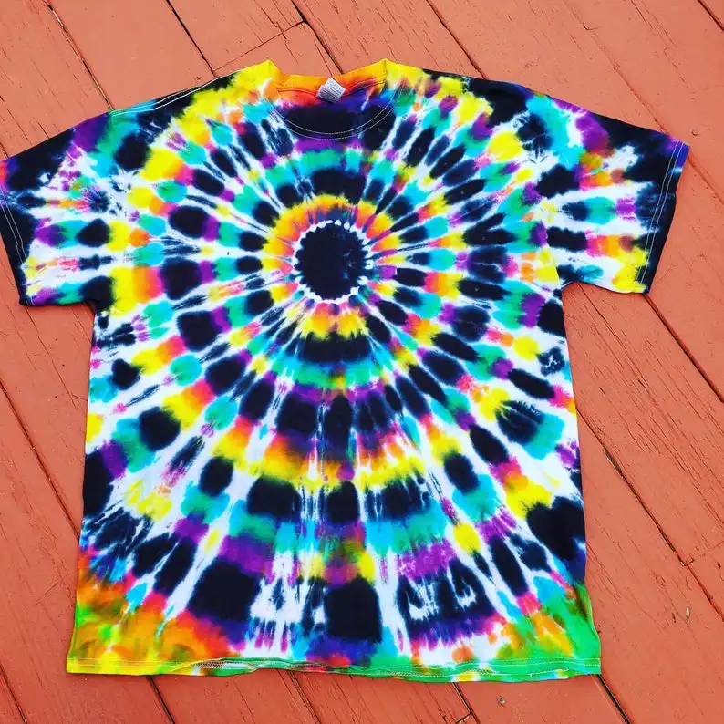 Festival Hippie Psychedelic Black Hole Tie Dye T-Shirt für Männer