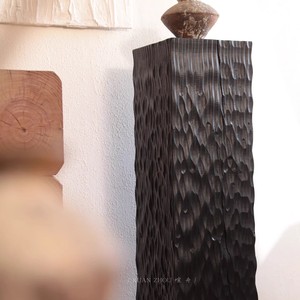 Wabi-Sabi Style Carbonized Square Solid <strong>Wood</strong> Coffee <strong>Table</strong> &amp; Low Stool Multifunctional Living Room Furniture Tree <strong>Stump</strong> Design - Product Image 1