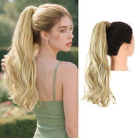 Extensions de cheveux synthétiques invisibles à clipser, queue de cheval enveloppante, résistantes à la chaleur, pour femmes, vente en gros