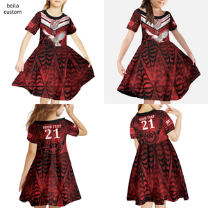 Personalizado <span class=keywords><strong>Tonga</strong></span> Rugby Tribal <span class=keywords><strong>Tattoo</strong></span> Kid Vestido de manga corta Mate Ma'a <span class=keywords><strong>Tonga</strong></span> Vestido para niños - Product Image 1