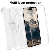 Casing Desain Sporty Heavy Duty 3-in-1 Transparan Anti Benturan Bahan PC+TPU untuk iPhone 17pro & 17Air Terlaris
