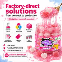 Caja de Dulces Líquidos Comestibles con Forma de Corazón de San Valentín, Slime Divertido para Cucharar, Salsa Agridulce, Dulces Frutales para Niños