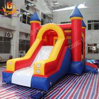 Toboggan aquatique gonflable de 18 pieds avec vague haute, palmier et soleil, en PVC, château gonflable commercial, piscine, pour usage domestique intérieur et extérieur, enfants et adultes