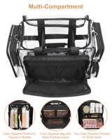 Trousse de Maquillage Portable Transparente en PVC de Capacité Moyenne, Multifonctionnelle et Ajustable pour le Rangement