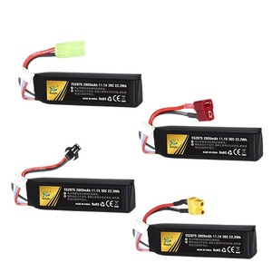 TERANTY 11.1V Caoutchouc Lipo Batterie 2500mAh 2800mAh 30C 3S Mousse Matériel pour Airsoft <span class=keywords><strong>BB</strong></span> Air Pistolet Électrique Jouets Pistolet À Eau Pièces - Product Image 6