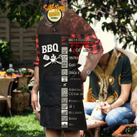 Tablier de barbecue amusant en polyester pour hommes - Cadeau rigolo pour les maîtres du barbecue, père, beau-père, mari, petit ami, frère - Lavable en machine