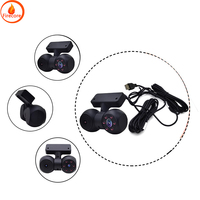 Caméra embarquée GPS 360° étanche avec 6 LED infrarouges, vision nocturne, double objectif, interface USB, petite caméra de recul discrète avec enregistrement