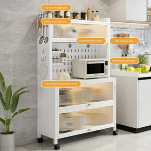 Precio al por mayor, armarios de almacenamiento de cocina de gran capacidad, <span class=keywords><strong>estante</strong></span> de almacenamiento de vajilla de cocina, <span class=keywords><strong>estante</strong></span> para electrodomésticos de horno <span class=keywords><strong>microondas</strong></span> a prueba de polvo - Product Image 5
