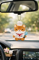 Porte-clés en peluche personnalisé Ours Chef, mini animal en peluche doux, breloque de sac, logo personnalisé disponible, OEM ODM
