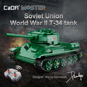 Cada C61072W 1/35 WW2 <span class=keywords><strong>T34</strong></span> RC Blocs de construction de chars de combat de guerre moyenne Modèle en briques - Product Image 2