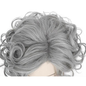 Nueva Peluca Corta y Rizada para Mujer Estilo Europeo Americano, Base de Encaje Natural, Fibra Sintética, Gorro Pequeño, Color <span class=keywords><strong>Gris</strong></span> Plateado, Peluca para Mamá - Product Image 4