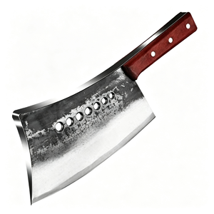 Hache à os forgée à la main avec manche en bois massif, épaisse et robuste, avec trous, pour restaurant, hôtel, Horeca, viande et os - Product Image 1