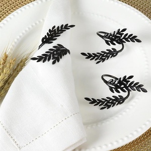 Boucle de serviette en métal plaqué, motif orge, pour centre de table de mariage, créative, imitation blé doré - Product Image 4