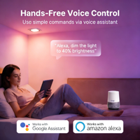 Plafonnier intelligent moderne RGBCW 2000LM Tuya Wifi pour Alexa Google, contrôle par application, plafonnier LED à intensité variable pour la maison