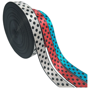 Fabrication en gros de ruban tissé en polyester recyclé imprimé à pois de 25 mm pour bandoulière de sac - Product Image 2