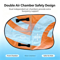 Bodyboard gonflable pour enfants, planche à roulettes pliable avec double chambre à air et poignées, bodyboard léger pour jeux aquatiques