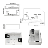 Baignoire d'angle pour 2 personnes, spa intérieur, prix bas, OEM, hydrothérapie, massage, baignoire d'angle, baignoires et spas