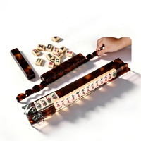 Support de Mahjong en Acrylique avec Poussoir Magnétique et Règle – Conception Portable, Résistant à l'Eau, Durable, Non Toxique, Boîte en Papier Kraft Écologique