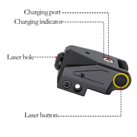 Lunette de visée laser verte rechargeable 10x en alliage d'aluminium, mini, tactique et ultra-compacte pour la chasse