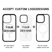 Coque de téléphone en acrylique à double aimant avec motif de logo personnalisable pour iPhone 17 16 15 14 13, coque arrière magnétique amovible anti-chute
