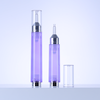 Flacon pompe airless en forme de seringue en PC de 7,5 ml, 10 ml, 15 ml avec épaule en aluminium – Contenant de luxe sous vide pour sérum et essence