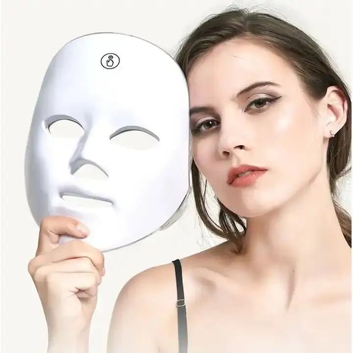 Máscara de terapia de luz roja para la cara, 7 colores LED Mascarilla terapia de luz, máscara de belleza para el cuidado de la piel para la reducción del acné antiarrugas