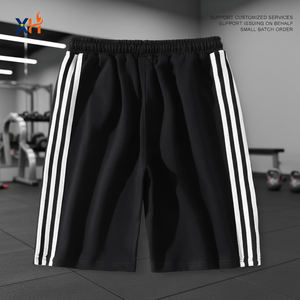 Shorts de sport décontractés en tissu éponge d'été avec logo personnalisé, écologiques, imperméables, en coton élastique pour hommes et femmes - Product Image 2
