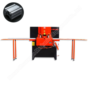 Sierra ingletadora para esquina neumática de PVC máquina cortadora de perfil de aluminio doble cabezal - Product Image 1