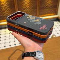 Coques de téléphone portable personnalisées de luxe antichoc avec anneau magnétique en fibre de carbone forgée pour iPhone 18/17/16/15/14/13/12 Pro Max