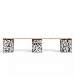 Panca da Giardino in Legno di Pino con Telaio in Metallo, Arredo da Esterno, Design Rustico Moderno, Capacità 4 Persone - Product Image 1