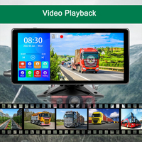 Caméra de recul universelle AHD avec écran tactile IPS de 10,36 pouces, étanche, avec enregistrement DVR et vision nocturne, moniteur de rétroviseur de voiture