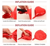 Ballons en feuille de cœur de 18 pouces, rose brillant et blanc, bouquet de ballons flottants pour la Saint-Valentin, anniversaire, mariage, décoration de fête